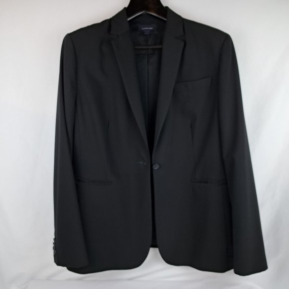Land's End Black Single Button Closure Wool Blend  Blazer Size 18 Tall - Picture 2 of 15